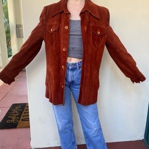 Vintage 70s Learsi Genuine Suede Burgundy Jacket